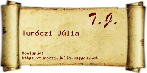 Turóczi Júlia névjegykártya